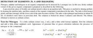 1a Detection of elements N S and Halogens
