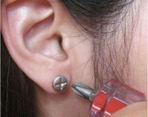 6 Tightening ear ring Bali with screwdriver
