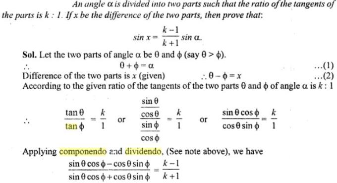 32a Componendo Dividendo Trigonometry